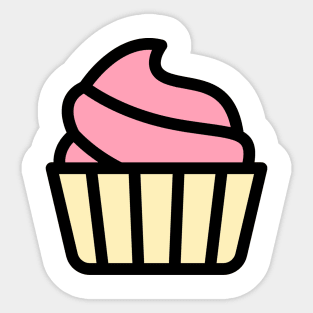 Pink Cupcake Cartoon Icon Sticker